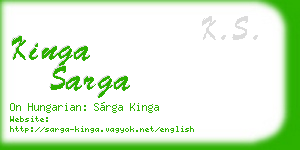 kinga sarga business card