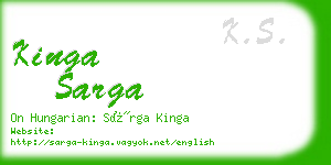 kinga sarga business card
